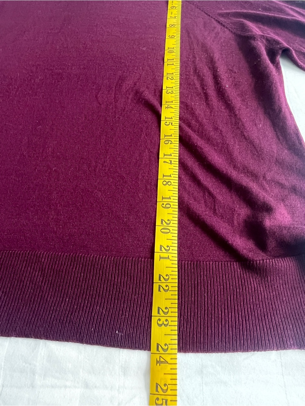 Zara Long Sleeve Crewneck fine knit Top - Deep Wine / Burgundy size XL - Picture 10 of 11